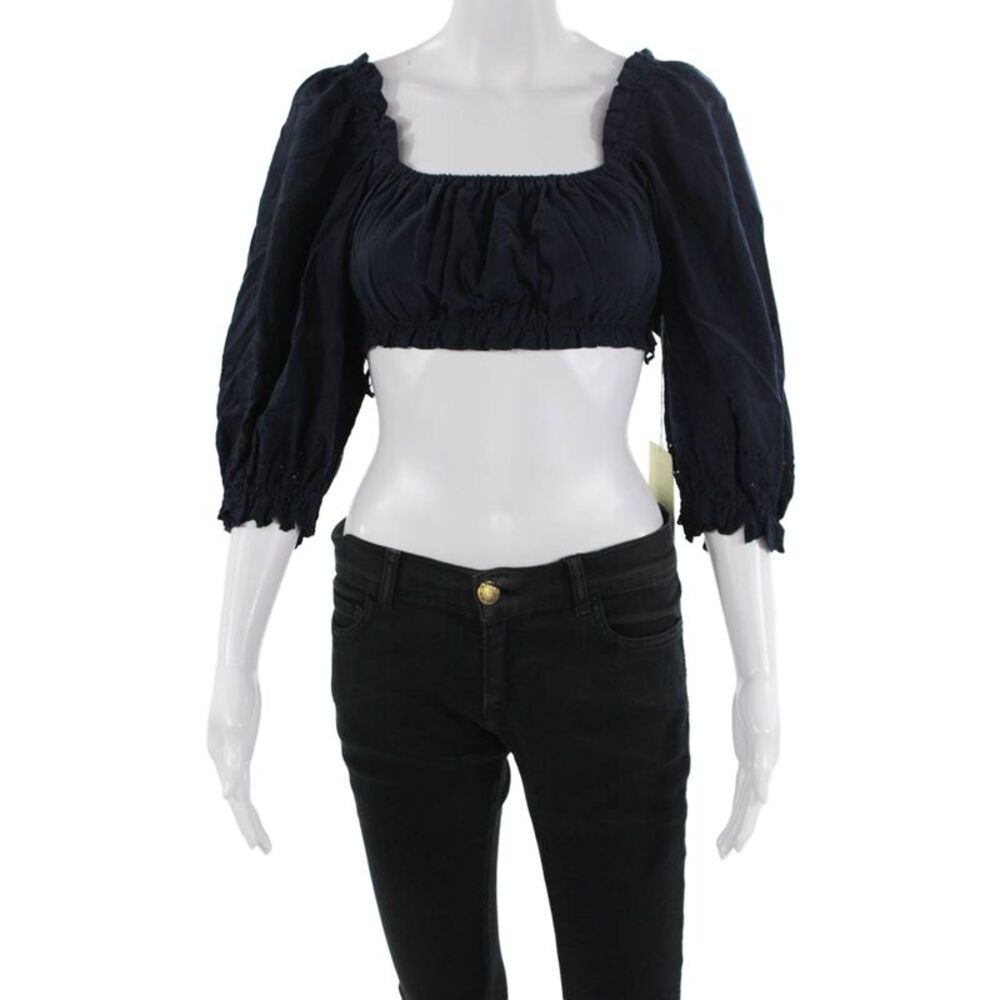 Birds of Paradis Womens Agnes Blouse - Midnight Broderie Size S